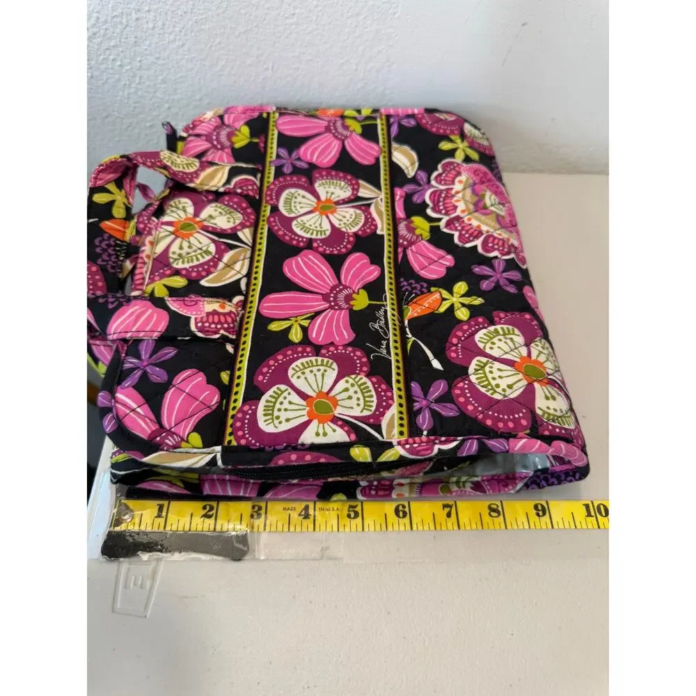 Vera Bradley Travel Bag Flutterby Pink Purple Black Hanging Accessory Carryall